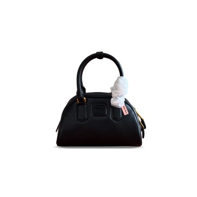 MIU MIU COGNAC ARCADIE LEATHER BAG 5BB191 (22*13*10.5cm)